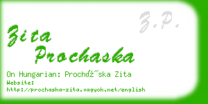 zita prochaska business card